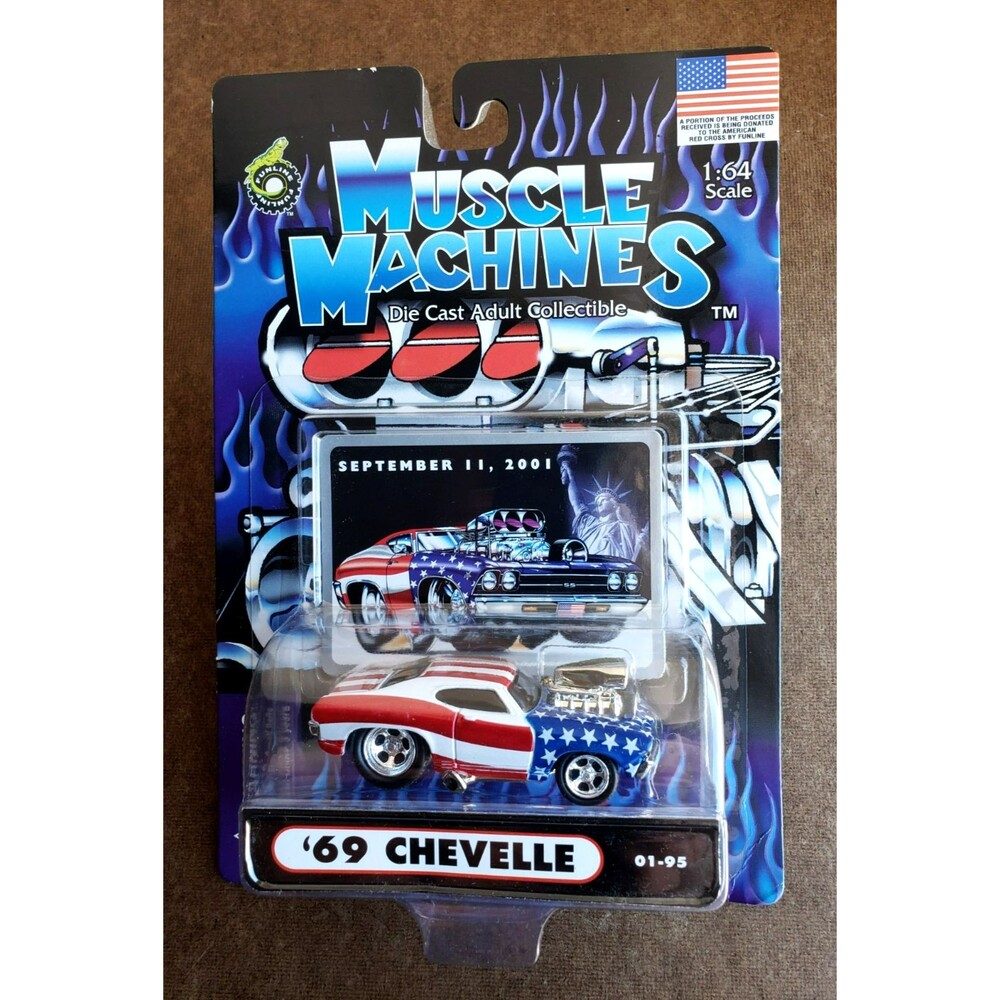 2001 Muscle Machines 1969 CHEVELLE September 11, 2001 1:64 Stripes & Stars 01-95